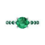 Bezel-Set Bubble Emerald Ring (0.78 CTW) Top Flat View