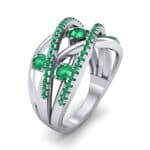 Star Jasmine Emerald Ring (0.89 CTW) Perspective View