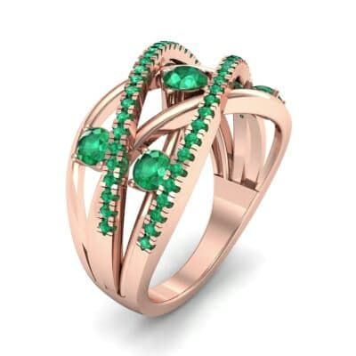 Star Jasmine Emerald Ring (0.89 CTW) Perspective View