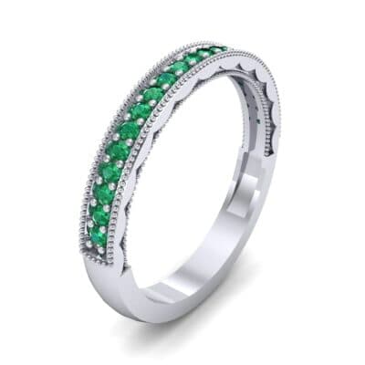 Pave Palazzo Emerald Ring (0.21 CTW) Perspective View