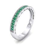 Pave Palazzo Emerald Ring (0.21 CTW) Perspective View