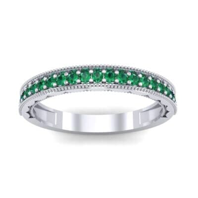 Pave Palazzo Emerald Ring (0.21 CTW) Top Dynamic View