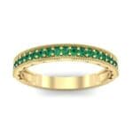 Pave Palazzo Emerald Ring (0.21 CTW) Top Dynamic View