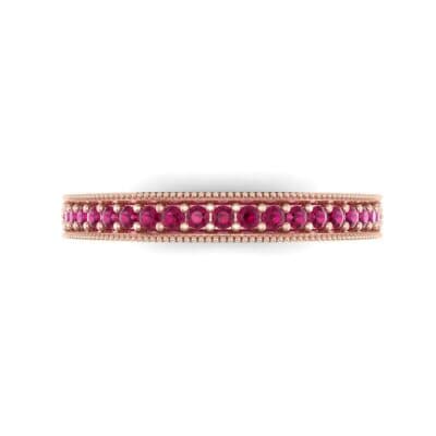 Pave Palazzo Ruby Ring (0.21 CTW) Top Flat View