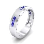Demilune Threefold Blue Sapphire Ring (0.31 CTW) Perspective View
