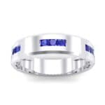 Demilune Threefold Blue Sapphire Ring (0.31 CTW) Top Dynamic View