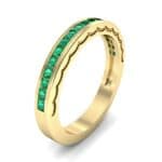 Channel-Set Demilune Emerald Ring (0.48 CTW) Perspective View