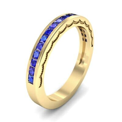 Channel-Set Demilune Blue Sapphire Ring (0.48 CTW) Perspective View