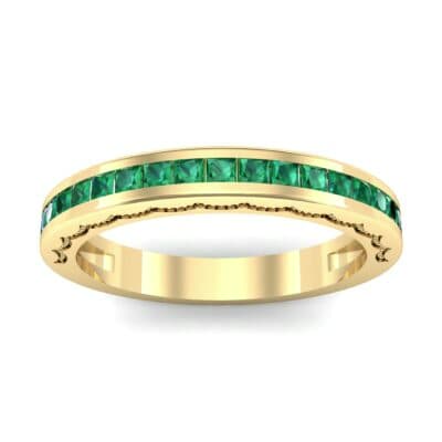 Channel-Set Demilune Emerald Ring (0.48 CTW) Top Dynamic View