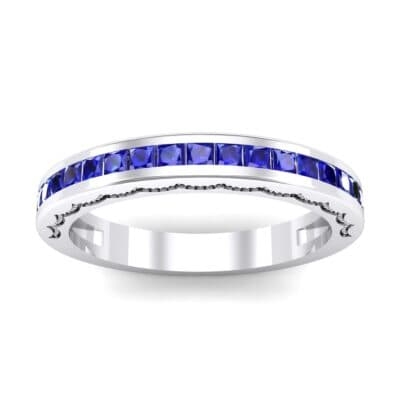 Channel-Set Demilune Blue Sapphire Ring (0.48 CTW) Top Dynamic View