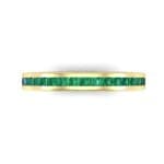 Channel-Set Demilune Emerald Ring (0.48 CTW) Top Flat View