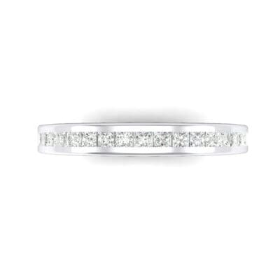 Channel-Set Demilune Crystal Ring (0.48 CTW) Top Flat View