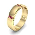 Demilune Sunken Pave Ruby Ring (0.05 CTW) Perspective View