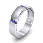 Demilune Sunken Pave Blue Sapphire Ring (0.05 CTW) Perspective View