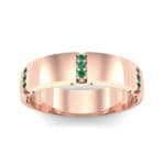 Demilune Sunken Pave Emerald Ring (0.05 CTW) Top Dynamic View