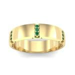 Demilune Sunken Pave Emerald Ring (0.05 CTW) Top Dynamic View