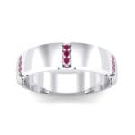 Demilune Sunken Pave Ruby Ring (0.05 CTW) Top Dynamic View