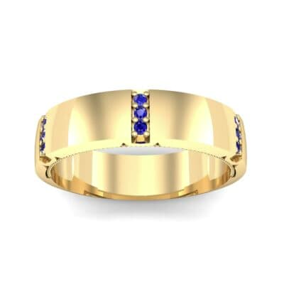 Demilune Sunken Pave Blue Sapphire Ring (0.05 CTW) Top Dynamic View