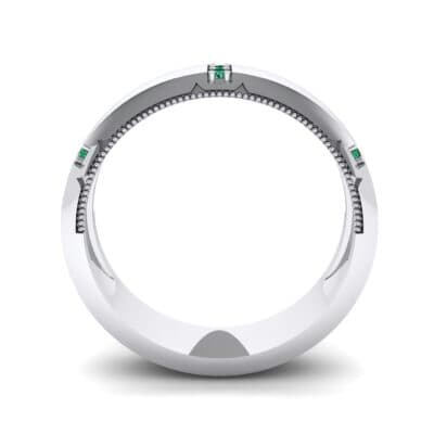 Demilune Sunken Pave Emerald Ring (0.05 CTW) Side View