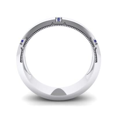 Demilune Sunken Pave Blue Sapphire Ring (0.05 CTW) Side View