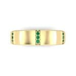 Demilune Sunken Pave Emerald Ring (0.05 CTW) Top Flat View