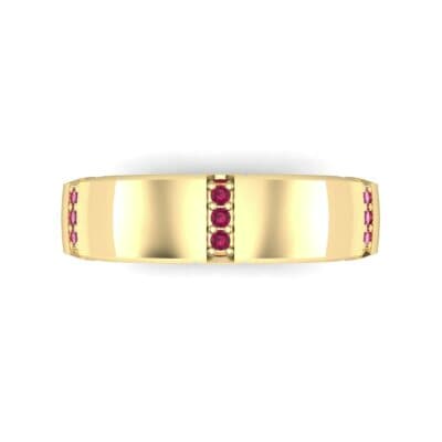 Demilune Sunken Pave Ruby Ring (0.05 CTW) Top Flat View