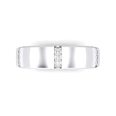 Demilune Sunken Pave Crystal Ring (0.05 CTW) Top Flat View