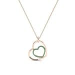 Nested Heart Emerald Pendant (0.19 CTW) Perspective View