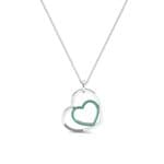 Nested Heart Emerald Pendant (0.19 CTW) Perspective View