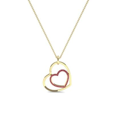Nested Heart Ruby Pendant (0.19 CTW) Perspective View