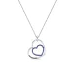 Nested Heart Blue Sapphire Pendant (0.19 CTW) Perspective View