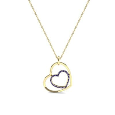 Nested Heart Blue Sapphire Pendant (0.19 CTW) Perspective View