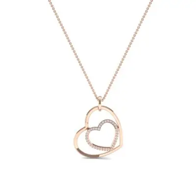 Nested Heart Diamond Pendant