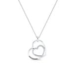 Nested Heart Crystal Pendant (0.19 CTW) Perspective View