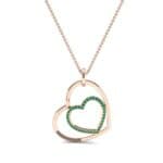 Nested Heart Emerald Pendant (0.19 CTW) Top Dynamic View
