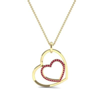 Nested Heart Ruby Pendant (0.19 CTW) Top Dynamic View