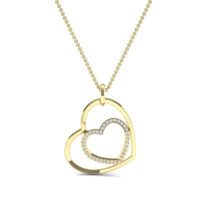 Nested Heart Diamond Pendant (0.19 CTW) Top Dynamic View