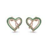 Lasso Heart Emerald Earrings (0.36 CTW) Perspective View