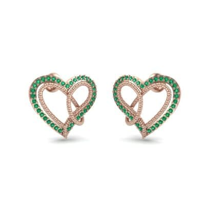 Lasso Heart Emerald Earrings (0.36 CTW) Perspective View