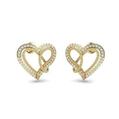 Lasso Heart Diamond Earrings (0.36 CTW) Perspective View