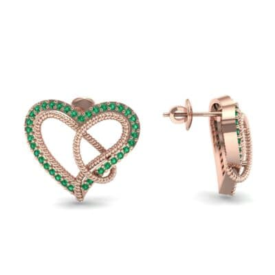 Lasso Heart Emerald Earrings (0.36 CTW) Top Dynamic View