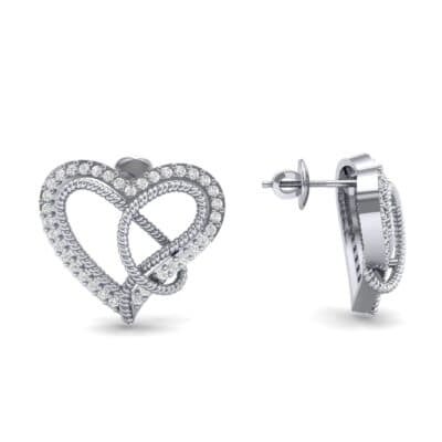 Lasso Heart Diamond Earrings (0.36 CTW) Top Dynamic View