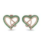 Lasso Heart Emerald Earrings (0.36 CTW) Side View