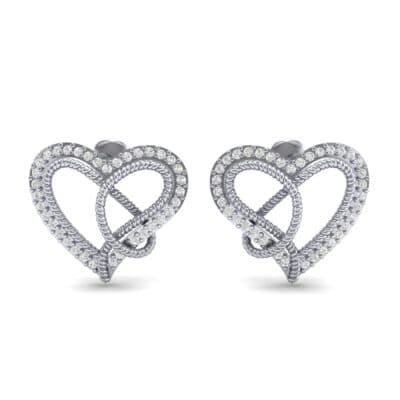 Lasso Heart Diamond Earrings (0.36 CTW) Side View