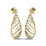 Banded Pear Drop Diamond Earrings (0.57 CTW) Perspective View