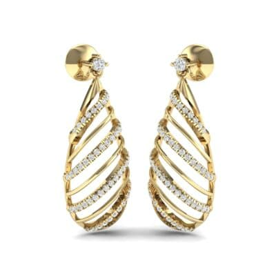 Banded Pear Drop Diamond Earrings (0.57 CTW) Perspective View