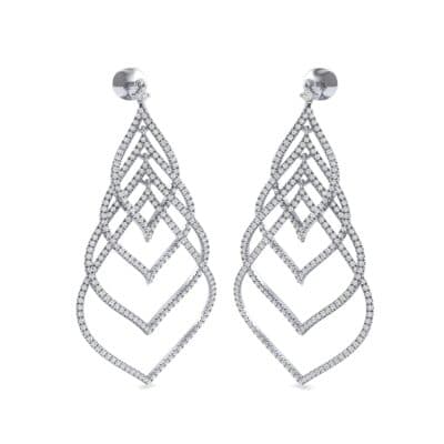 Pave Leaflet Diamond Earrings (2.41 CTW) Perspective View