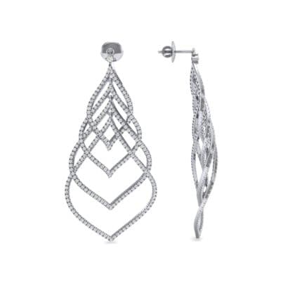 Pave Leaflet Diamond Earrings (2.41 CTW) Top Dynamic View