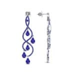 Cascade Blue Sapphire Earrings (2.97 CTW) Top Dynamic View