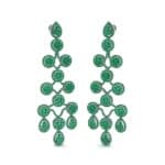 Halo Cascade Emerald Earrings (8.35 CTW) Perspective View